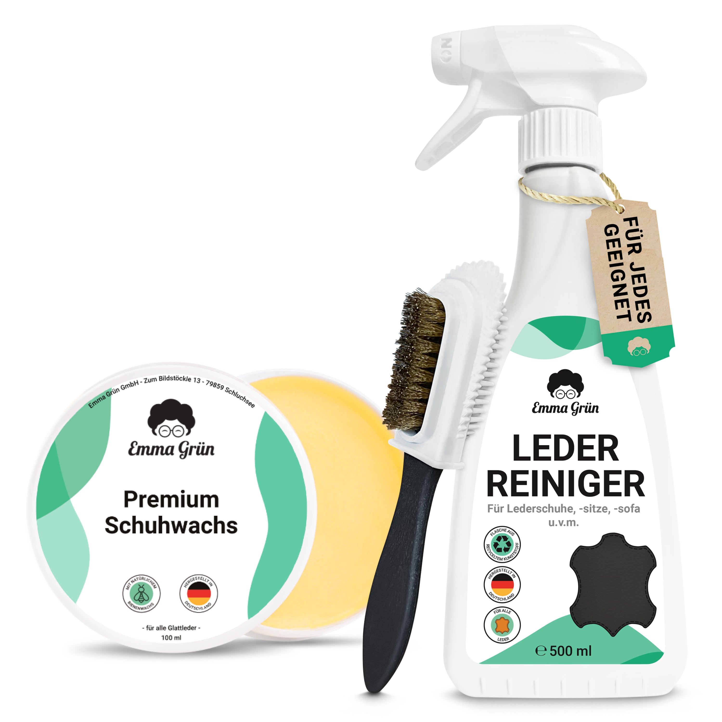 "Sauber & geschützt" Lederschuh Spar-Set mit Wildlederreiniger & Schuhwachs