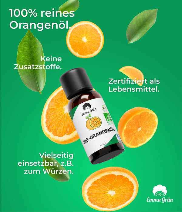 Bio-Orangenöl 30ml, hochkonzentriert, zertifiziert als Lebensmittel