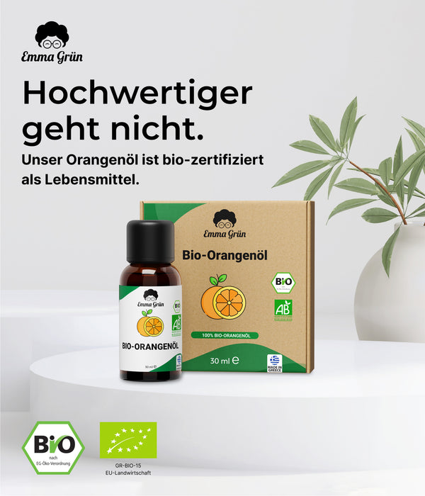 Bio-Orangenöl 30ml, hochkonzentriert, zertifiziert als Lebensmittel